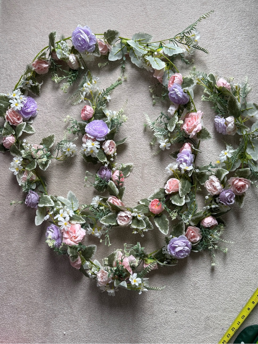 Artificial Flower Garland in Purple & Pink